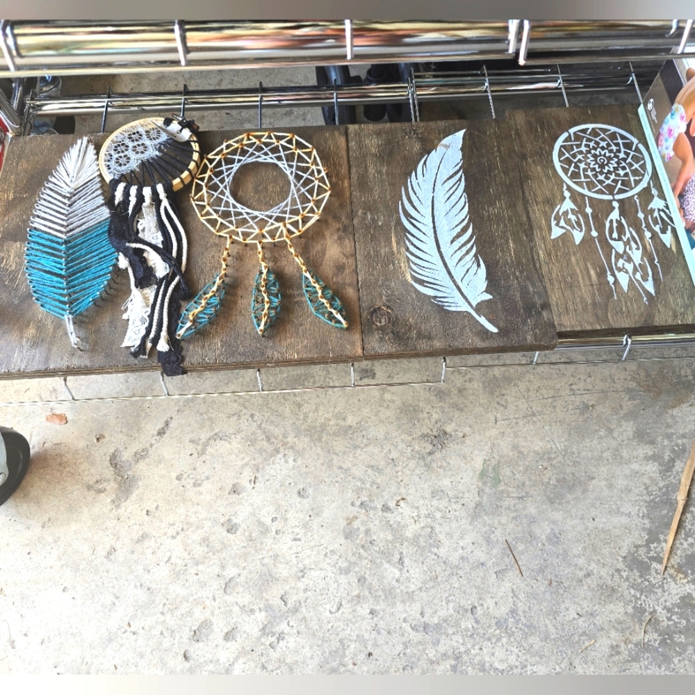 Rustic Dreamcatcher and Feather Wall Art